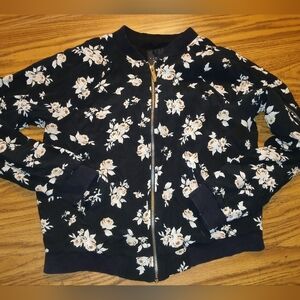 ❄️Sanctuary Zip Up Jacket Black Floral Size M